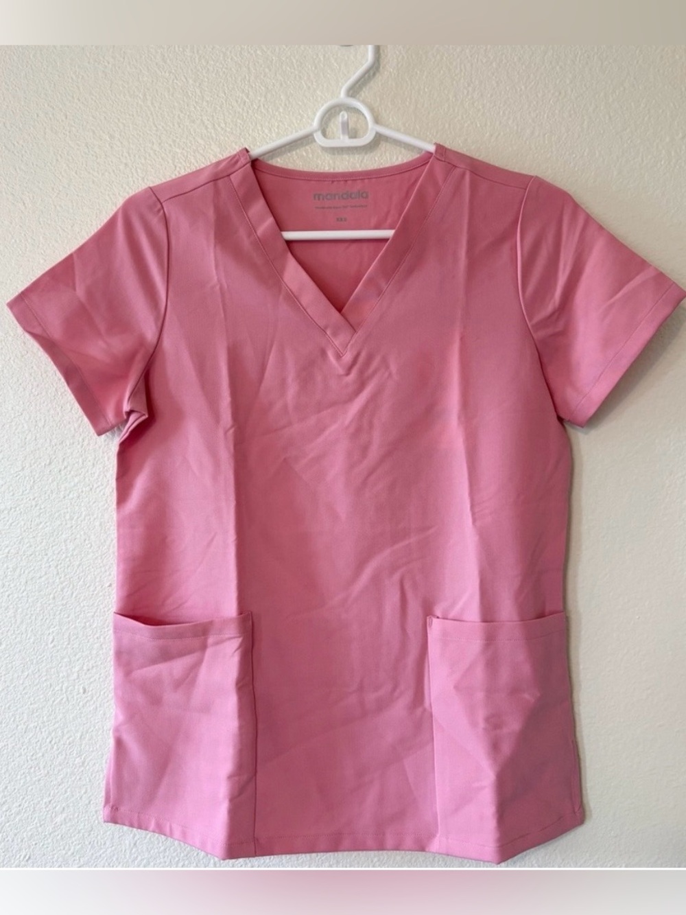 Mandala Women's Pink Scrub Pocket Top